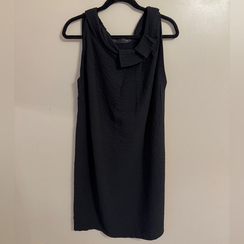 Porto‎ San Francisco Black Textured Shift Dress Sleeveless Size Medium Lagenlook